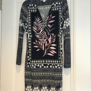 Diane Von Furstenberg 3/4 Sleeve Print Dress